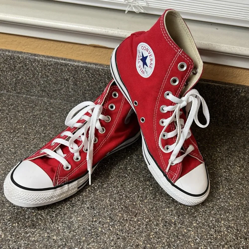 Converse Chuck Taylor All Star Hi-Top Red Canvas Womens 9.5 Sneaker Men 7.5 Shoe
